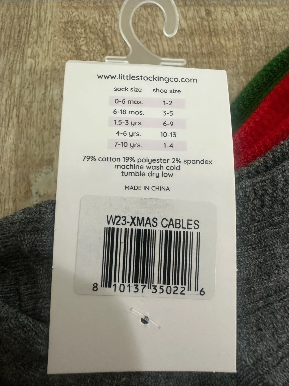 Little Stocking Co. Christmas Cable Knit Knee High Socks | Size 0–6 Months | NWT
